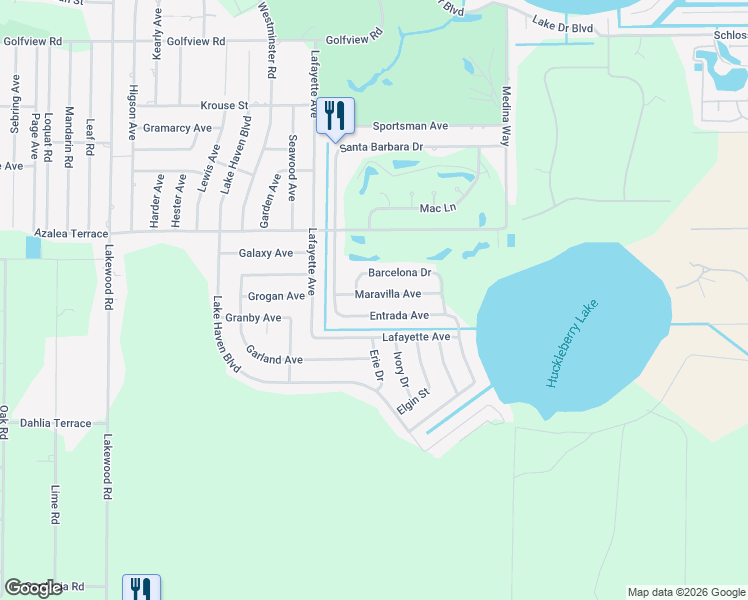 map of restaurants, bars, coffee shops, grocery stores, and more near 615 Maravilla Avenue in Sebring