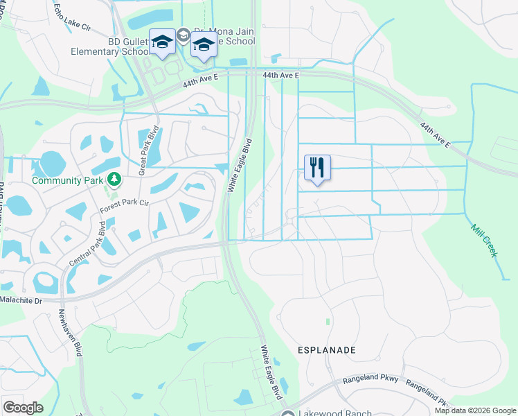 map of restaurants, bars, coffee shops, grocery stores, and more near 12630 Sorrento Way in Lakewood Ranch