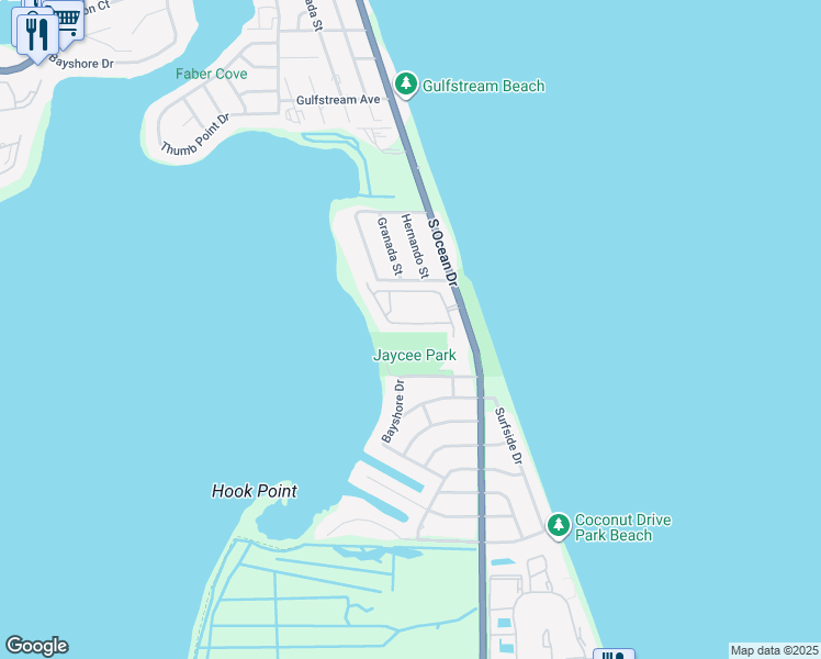 map of restaurants, bars, coffee shops, grocery stores, and more near Melaleuca Drive in Fort Pierce