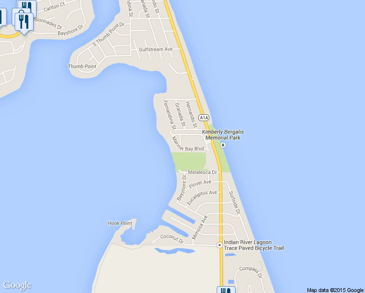 map of restaurants, bars, coffee shops, grocery stores, and more near 1501 Mariner Bay Boulevard in Fort Pierce