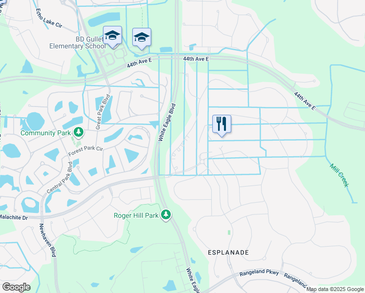 map of restaurants, bars, coffee shops, grocery stores, and more near 12725 Sorrento Way in Bradenton