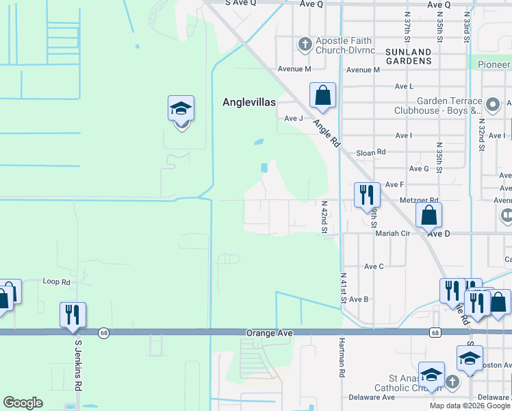map of restaurants, bars, coffee shops, grocery stores, and more near 4405 Metzger Road in Fort Pierce