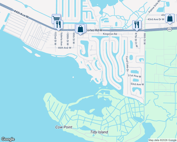 map of restaurants, bars, coffee shops, grocery stores, and more near 4782 Independence Drive in Bradenton