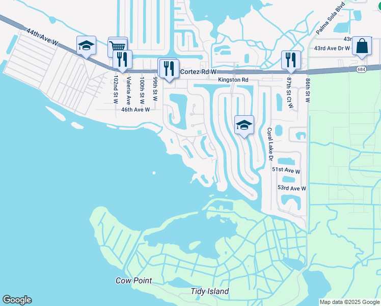 map of restaurants, bars, coffee shops, grocery stores, and more near 4765 Independence Drive in Bradenton
