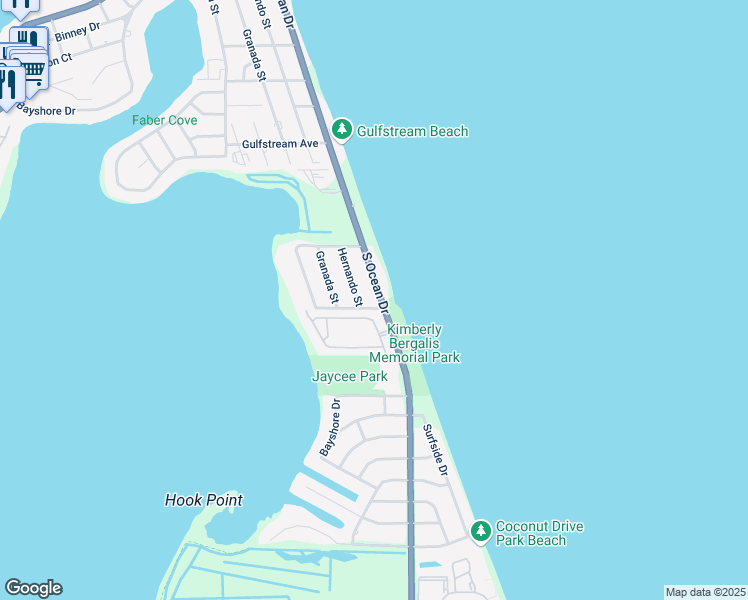 map of restaurants, bars, coffee shops, grocery stores, and more near 1117 South Ocean Drive in Fort Pierce
