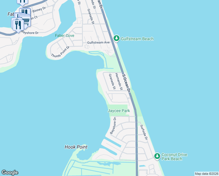 map of restaurants, bars, coffee shops, grocery stores, and more near 1144 Fernandina Street in Fort Pierce