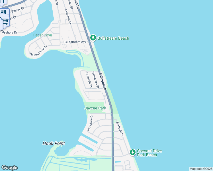 map of restaurants, bars, coffee shops, grocery stores, and more near 1160 South Ocean Drive in Fort Pierce
