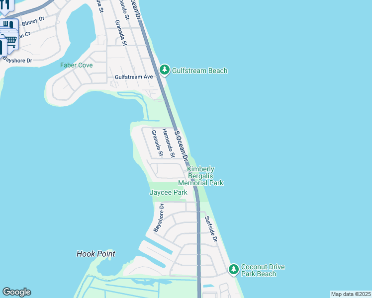 map of restaurants, bars, coffee shops, grocery stores, and more near 1160 South Ocean Drive in Fort Pierce