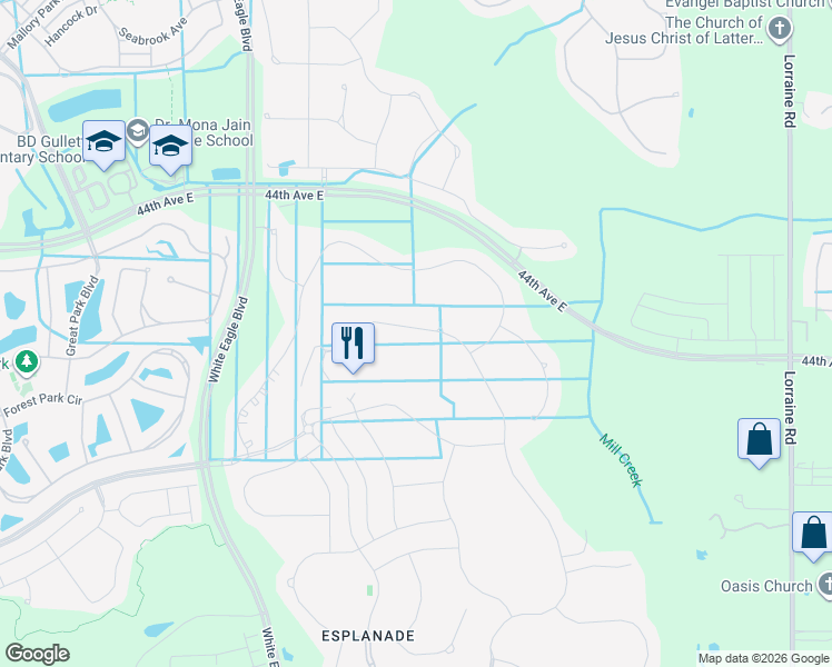 map of restaurants, bars, coffee shops, grocery stores, and more near 4632 Benito Court in Bradenton