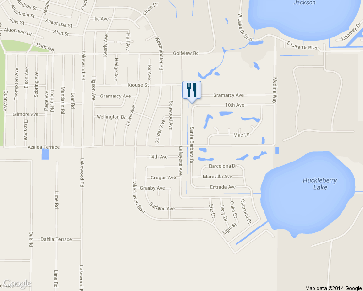 map of restaurants, bars, coffee shops, grocery stores, and more near Dozier Avenue in Sebring