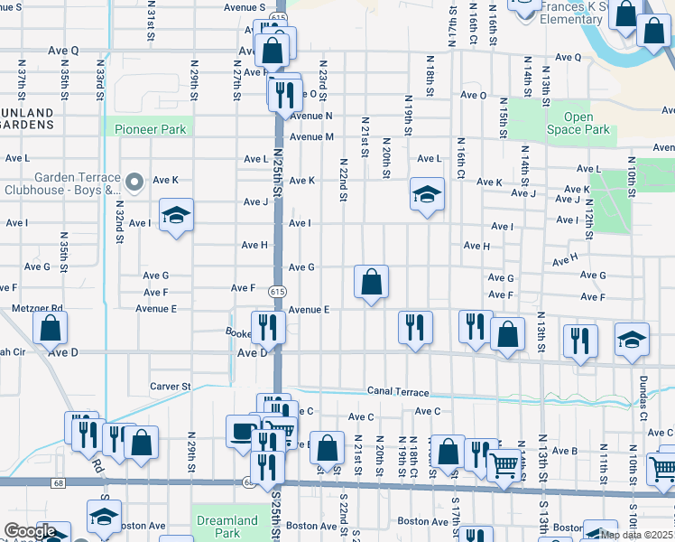 map of restaurants, bars, coffee shops, grocery stores, and more near 710 North 23rd Street in Fort Pierce