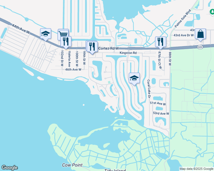 map of restaurants, bars, coffee shops, grocery stores, and more near 9408 Andover Circle in Bradenton