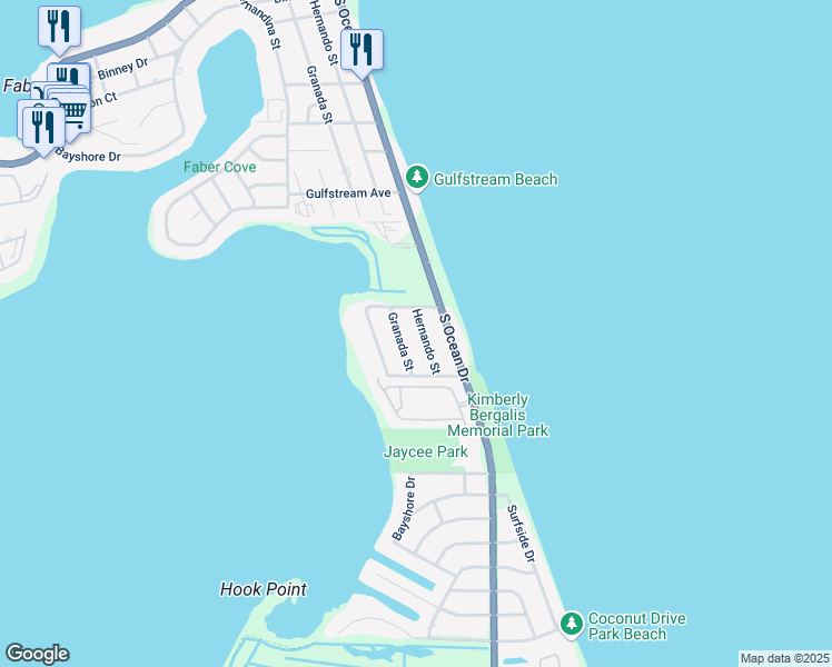 map of restaurants, bars, coffee shops, grocery stores, and more near 1119 Hernando Street in Fort Pierce