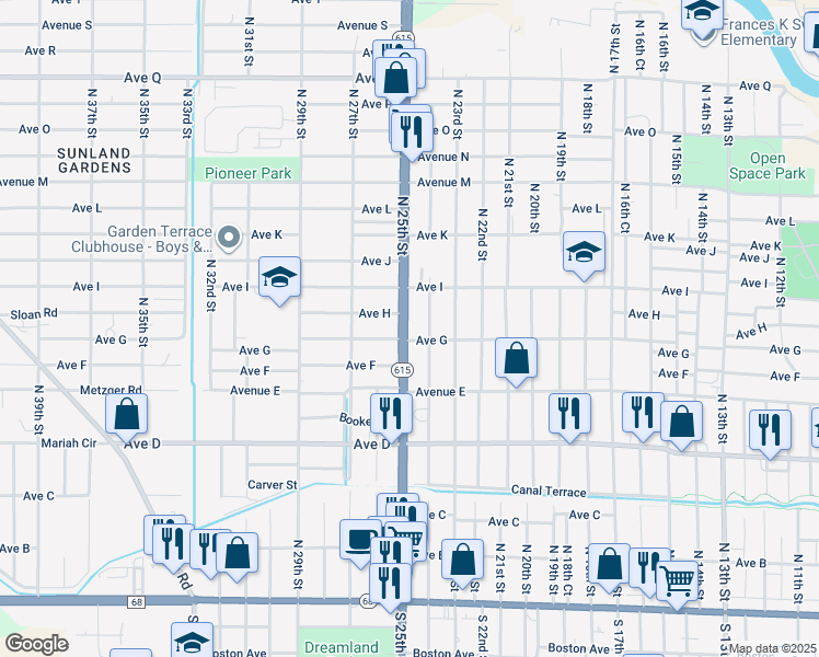 map of restaurants, bars, coffee shops, grocery stores, and more near 806 North 25th Street in Fort Pierce