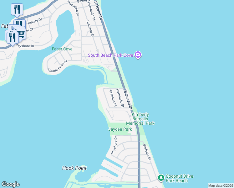map of restaurants, bars, coffee shops, grocery stores, and more near 1115 Hernando Street in Fort Pierce