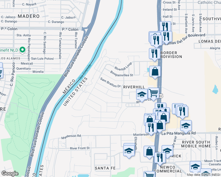 map of restaurants, bars, coffee shops, grocery stores, and more near 630 Buckwheat Drive in Laredo
