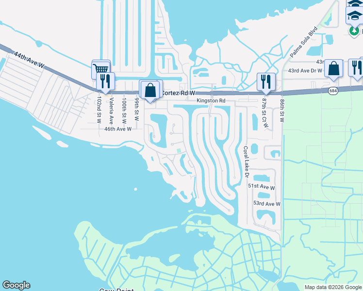 map of restaurants, bars, coffee shops, grocery stores, and more near 9408 Andover Circle in Bradenton