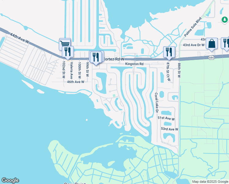 map of restaurants, bars, coffee shops, grocery stores, and more near 9408 Andover Circle in Bradenton
