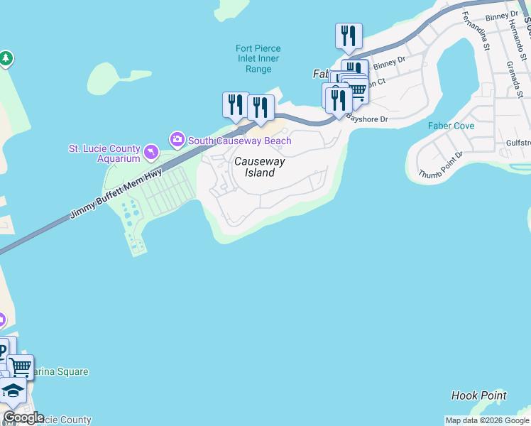map of restaurants, bars, coffee shops, grocery stores, and more near 27 Harbour Isle Drive West in Fort Pierce