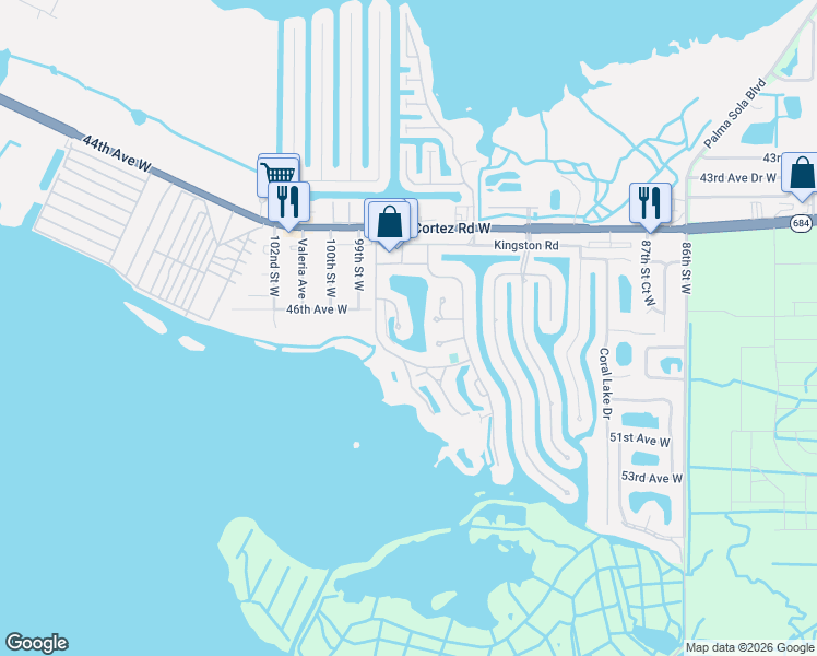 map of restaurants, bars, coffee shops, grocery stores, and more near 4701 Independence Drive in Bradenton