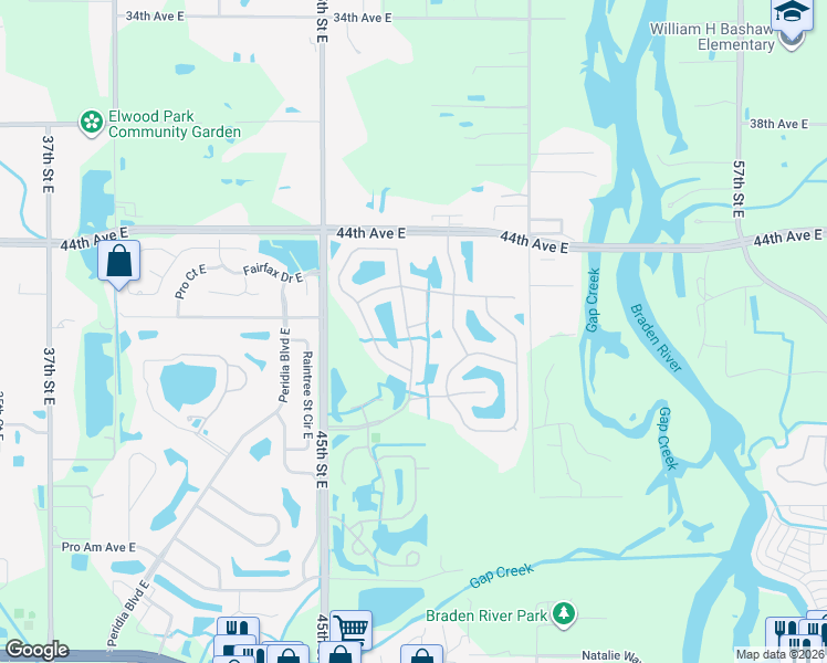 map of restaurants, bars, coffee shops, grocery stores, and more near 4519 Captiva Lane in Bradenton