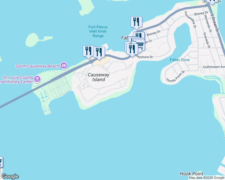 map of restaurants, bars, coffee shops, grocery stores, and more near 18 Harbour Isle Drive West in Fort Pierce