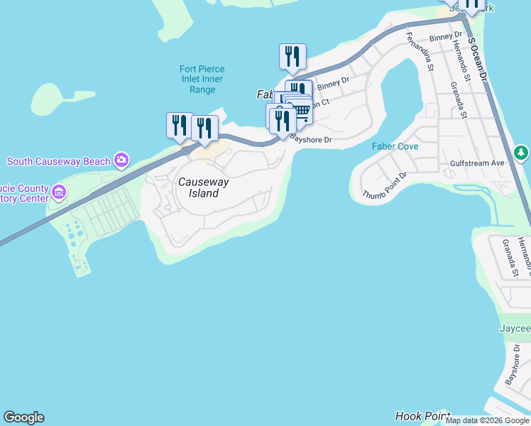 map of restaurants, bars, coffee shops, grocery stores, and more near 22 Harbour Isle Drive West in Fort Pierce