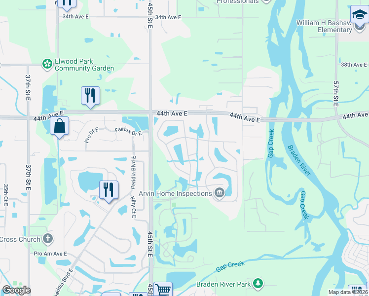 map of restaurants, bars, coffee shops, grocery stores, and more near 4853 Sabal Harbour Drive in Bradenton