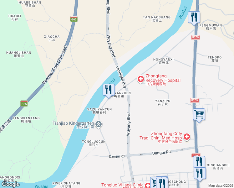 map of restaurants, bars, coffee shops, grocery stores, and more near in Huaihua