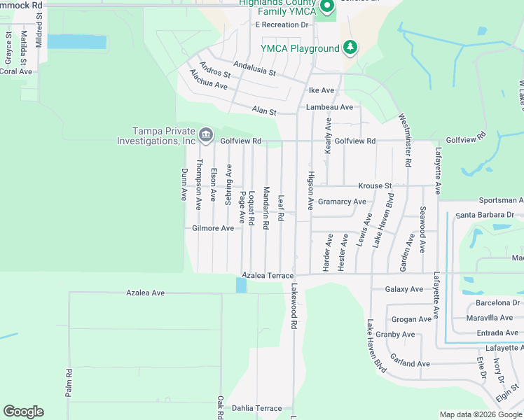 map of restaurants, bars, coffee shops, grocery stores, and more near 4213 Leaf Road in Sebring