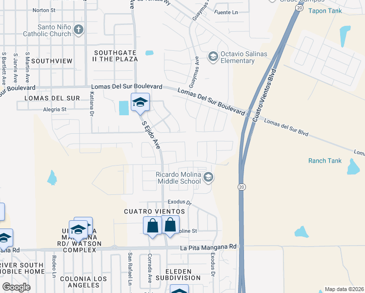 map of restaurants, bars, coffee shops, grocery stores, and more near 4321 Alina Drive in Laredo