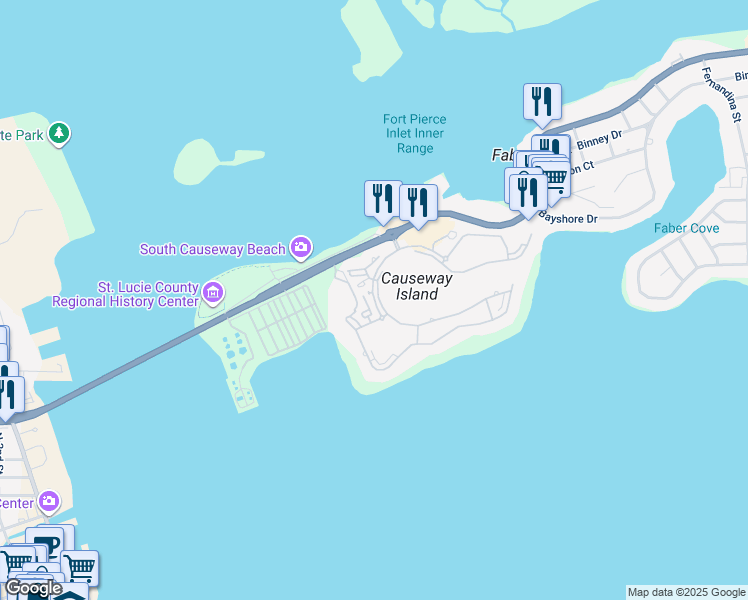 map of restaurants, bars, coffee shops, grocery stores, and more near 9 Harbour Isle Drive East in Fort Pierce