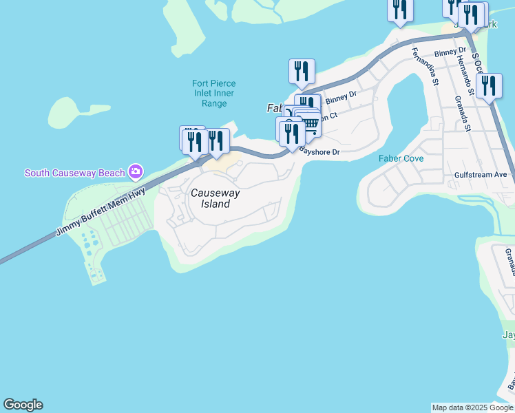 map of restaurants, bars, coffee shops, grocery stores, and more near 18 Harbour Isle Drive West in Fort Pierce