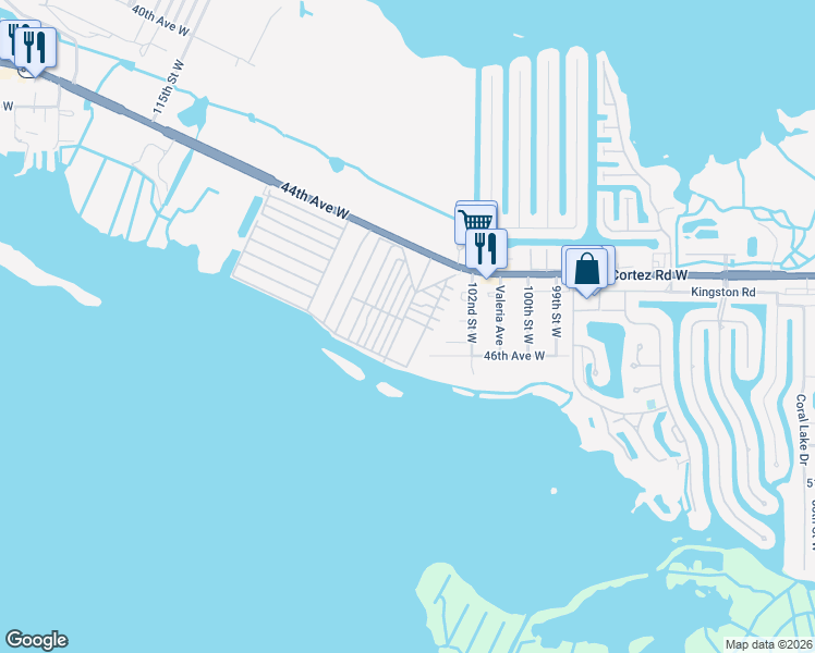 map of restaurants, bars, coffee shops, grocery stores, and more near 12 D Street in Bradenton