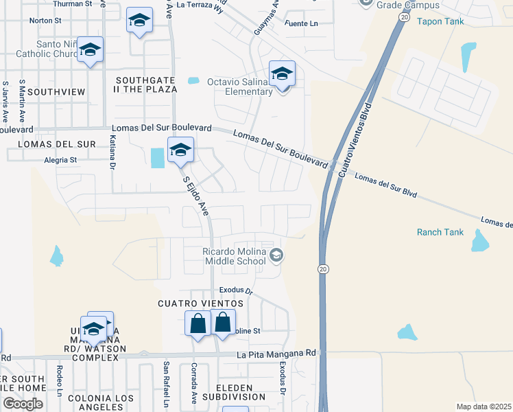 map of restaurants, bars, coffee shops, grocery stores, and more near 3824 Gregorio Lerma Drive in Laredo