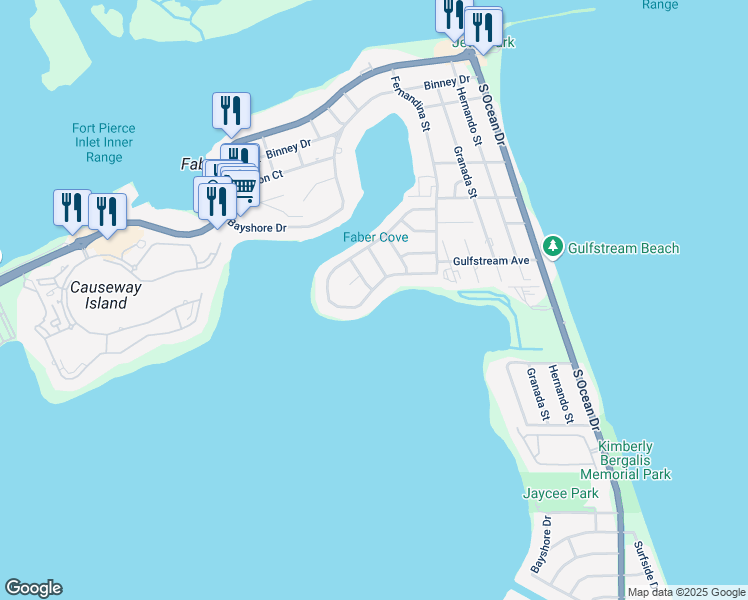 map of restaurants, bars, coffee shops, grocery stores, and more near 1639 Thumb Point Drive in Fort Pierce
