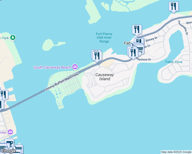 map of restaurants, bars, coffee shops, grocery stores, and more near 17 Harbour Isle in Fort Pierce