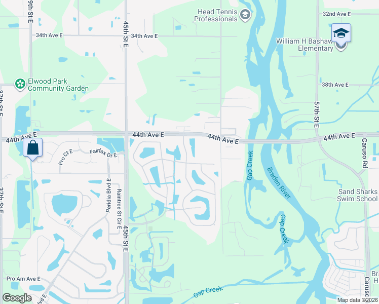 map of restaurants, bars, coffee shops, grocery stores, and more near 4427 Useppa Drive in Bradenton