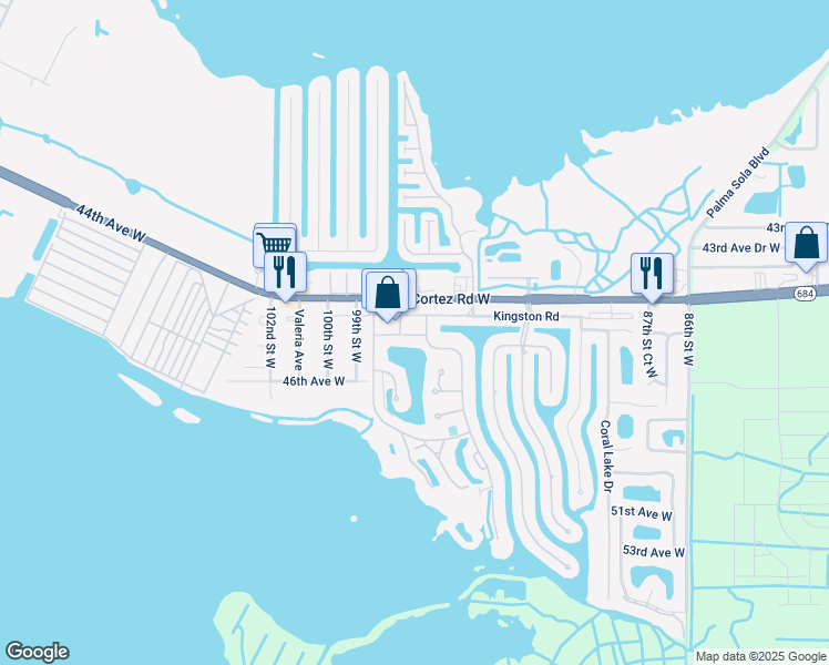map of restaurants, bars, coffee shops, grocery stores, and more near 9505 Colonial Drive in Bradenton