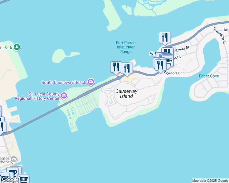 map of restaurants, bars, coffee shops, grocery stores, and more near 7 Harbour Isle Drive West in Fort Pierce