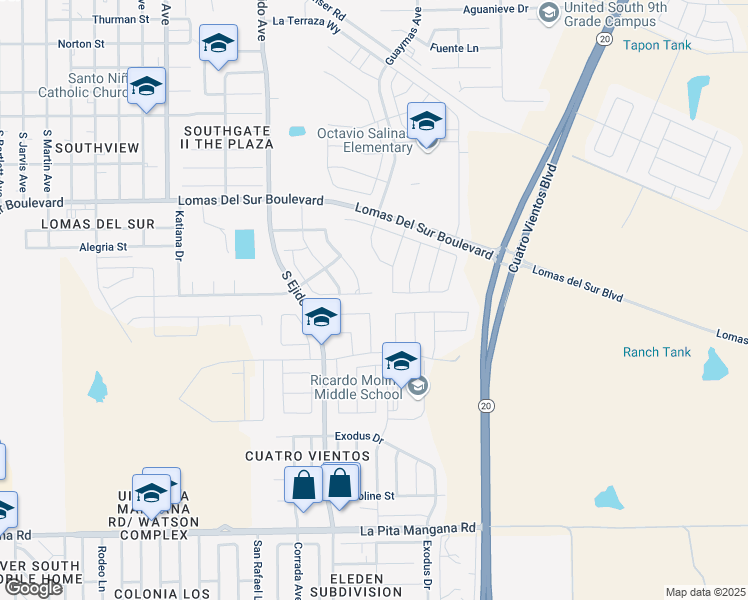 map of restaurants, bars, coffee shops, grocery stores, and more near 3824 Gregorio Lerma Drive in Laredo