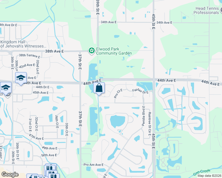 map of restaurants, bars, coffee shops, grocery stores, and more near 4025 Dover Drive East in Bradenton