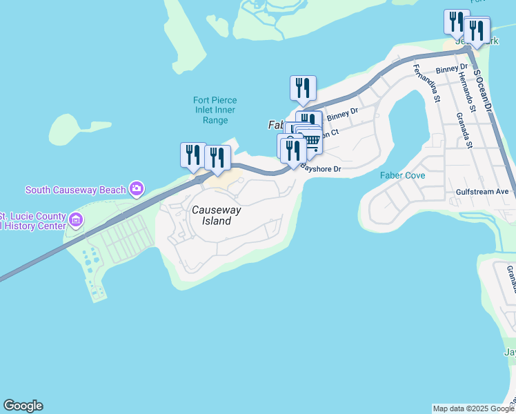map of restaurants, bars, coffee shops, grocery stores, and more near 7 Harbour Isle Drive East in Fort Pierce