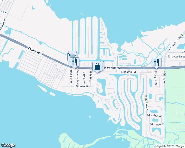 map of restaurants, bars, coffee shops, grocery stores, and more near 4431 Independence Drive in Bradenton