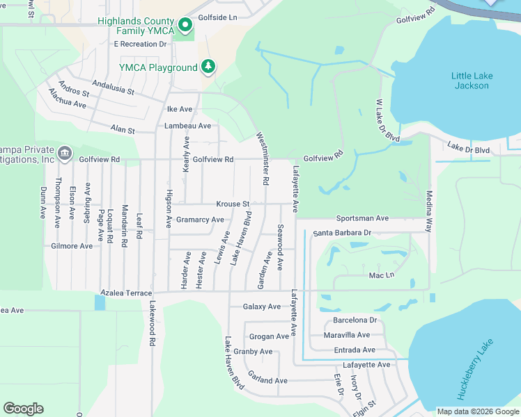map of restaurants, bars, coffee shops, grocery stores, and more near 4212 Lake Haven Boulevard in Sebring