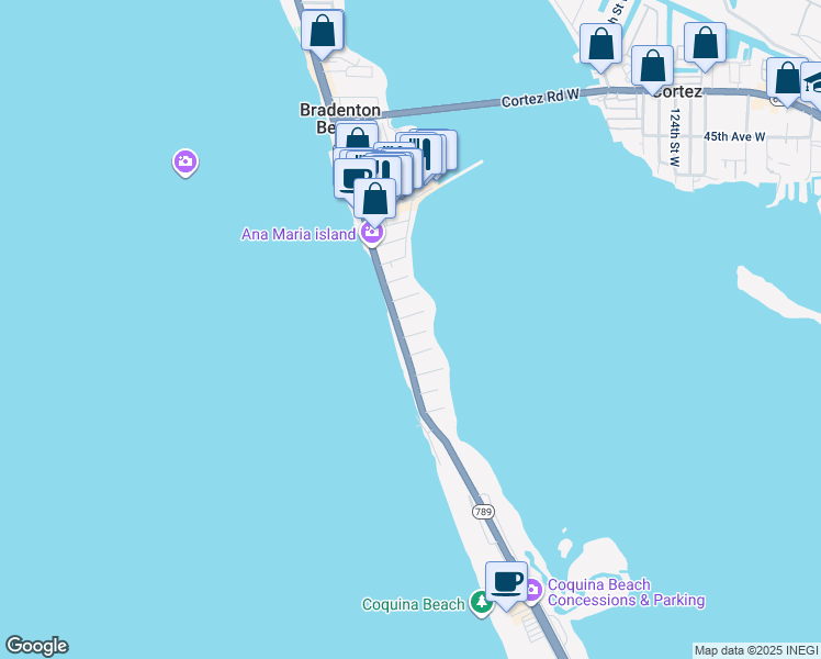 map of restaurants, bars, coffee shops, grocery stores, and more near 901 Gulf Drive South in Bradenton Beach