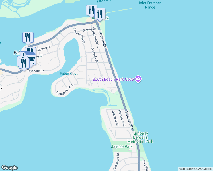 map of restaurants, bars, coffee shops, grocery stores, and more near 752 Granada Street in Fort Pierce