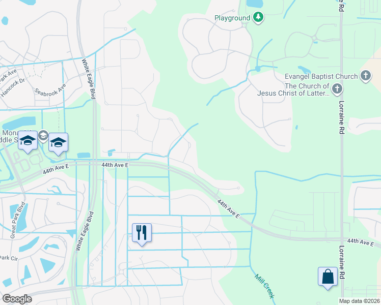 map of restaurants, bars, coffee shops, grocery stores, and more near 13317 Indigo Way in Bradenton