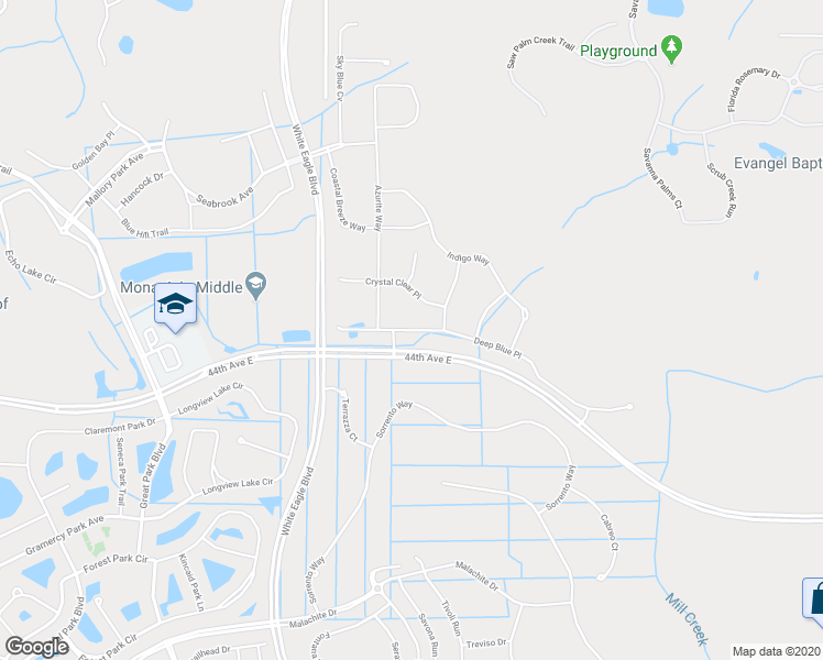 map of restaurants, bars, coffee shops, grocery stores, and more near 13102 Deep Blue Place in Bradenton