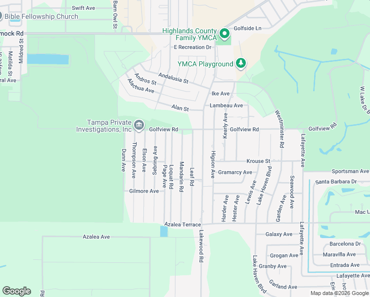 map of restaurants, bars, coffee shops, grocery stores, and more near 4000 Mandarin Road in Sebring